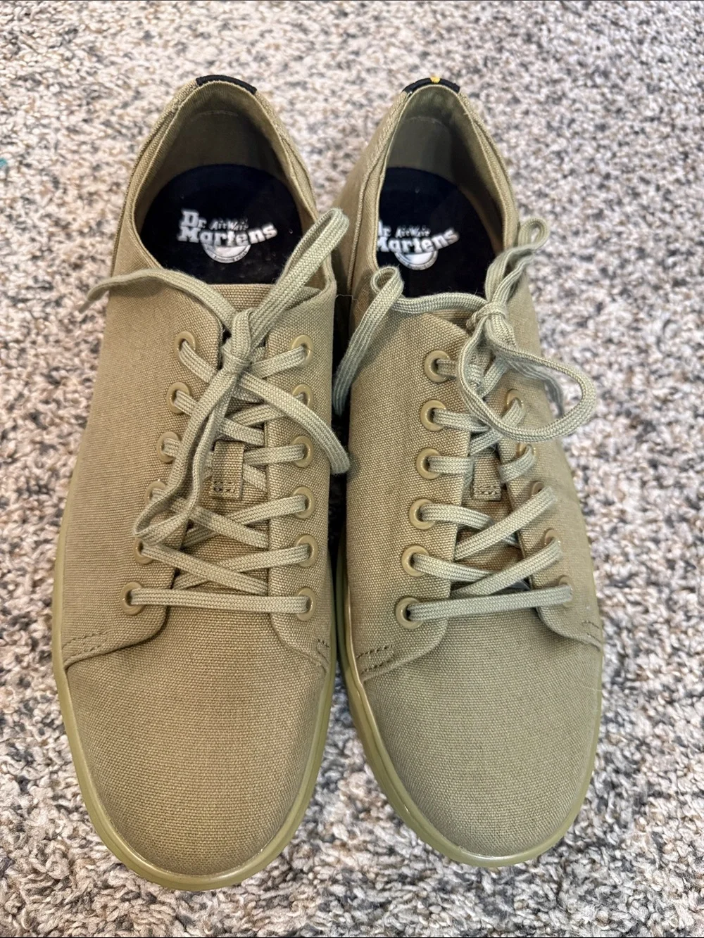 Dr. Martens Dante Canvas Shoes "Muted Olive Green" Mens 9 | NWOT - Picture 2 of 7